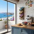 Raft pentru sticle de vin, Hanah Home, Raf352, 22x60x11 cm, Lemn masiv, Lemn