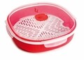 Recipient pentru gatit la aburi in cuptorul cu microunde, Snips Steamer, 2 L, polipropilena, rosu