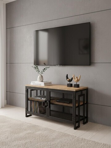 Comoda TV, Hanah Home, Zent, 90x54x30 cm, Metal;PAL, Pin Atlantic / Negru