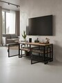 Comoda TV, Hanah Home, Zent, 90x54x30 cm, Metal;PAL, Pin Atlantic / Negru