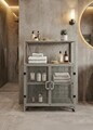 Dulap multifunctional, Hanah Home, Kron, 68.5x91.5x33 cm, Metal, Gri