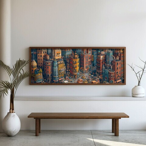 Tablou decorativ, FAH076-150, MDF, Lemn masiv, Multicolor