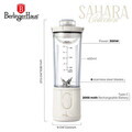 Blender portabil Berlinger Haus, Sahara, 400 ml, 110W, 9x27.2 cm, inox/plastic, crem/transparent