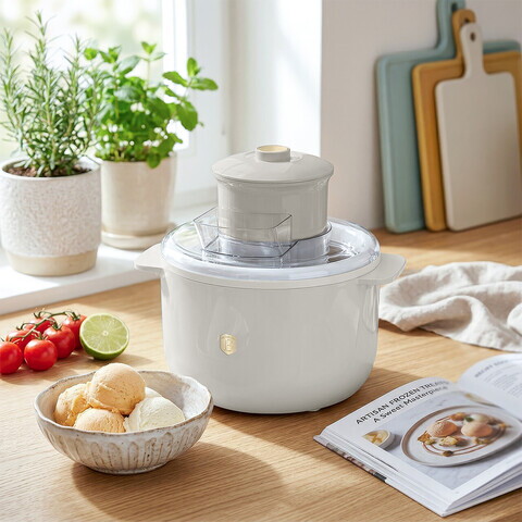 Aparat de facut inghetata Berlinger Haus, Sahara, 12W, 22.7x18.6x21.2 cm, aluminiu/plastic, crem