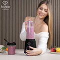 Blender pentru smoothie Fashion TV, Black Rose, 320W, 300 ml/ 600 ml, inox/plastic, negru/transparent