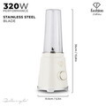 Blender pentru smoothie Fashion TV, Sahara, 320W, 300 ml/ 600 ml, inox/plastic, crem/transparent
