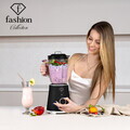 Blender de masa Fashion TV, Black Rose, 1.5L, 1000W, plastic/sticla, negru/transparent