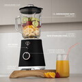Blender de masa Fashion TV, Black Rose, 1.5L, 1000W, plastic/sticla, negru/transparent