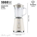 Blender de masa Fashion TV, Sahara, 1.5L, 1000W, plastic/sticla, crem/transparent