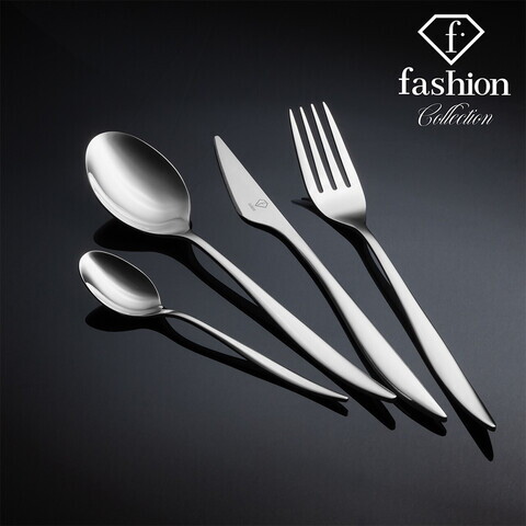 Set tacamuri pentru 6 persoane, 24 piese, Fashion TV, inox, argintiu