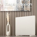 Panou electric de incalzire Fashion TV, Sahara, 64.5x6.6x43 cm, 1400W, sticla securizata, crem