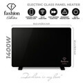 Panou electric de incalzire Fashion TV, Black Rose, 64.5x6.6x43 cm, 1400W, sticla securizata, negru