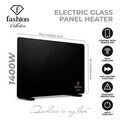 Panou electric de incalzire Fashion TV, Black Rose, 64.5x6.6x43 cm, 1400W, sticla securizata, negru