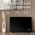 Panou electric de incalzire Fashion TV, Black Rose, 64.5x6.6x43 cm, 1400W, sticla securizata, negru