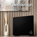 Panou electric de incalzire Fashion TV, Black Rose, 64.5x6.6x43 cm, 1400W, sticla securizata, negru