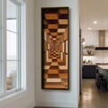 Tablou decorativ, LAC038-150, MDF, Lemn masiv, Multicolor