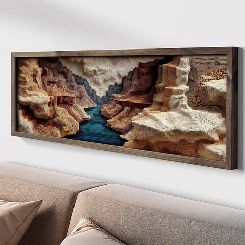 Tablou decorativ, LAC099-120, MDF, Lemn masiv, Multicolor