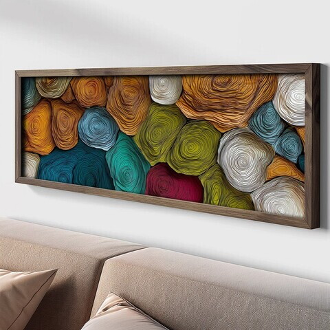 Tablou decorativ, LAC150-150, MDF, Lemn masiv, Multicolor