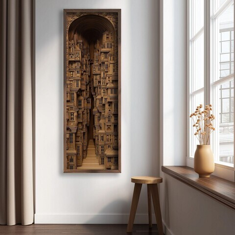 Tablou decorativ, LAC176-150, MDF, Lemn masiv, Multicolor