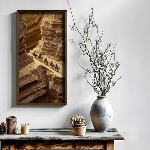 Tablou decorativ, MUS003, MDF, Lemn masiv, Multicolor