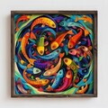 Tablou decorativ, DOS003-33, MDF, Lemn masiv, Multicolor