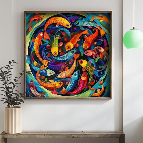 Tablou decorativ, DOS003-70, MDF, Lemn masiv, Multicolor