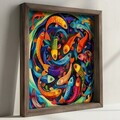 Tablou decorativ, DOS003-70, MDF, Lemn masiv, Multicolor