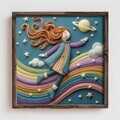 Tablou decorativ, DOS020-50, MDF, Lemn masiv, Multicolor