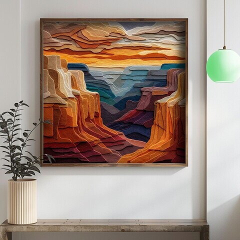 Tablou decorativ, DOS068-50, MDF, Lemn masiv, Multicolor