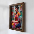 Tablou decorativ, NAL008-70, MDF, Lemn masiv, Multicolor