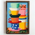Tablou decorativ, NAL012-70, MDF, Lemn masiv, Multicolor