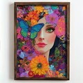 Tablou decorativ, NAL023-70, MDF, Lemn masiv, Multicolor