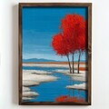 Tablou decorativ, NAL026-46, MDF, Lemn masiv, Multicolor