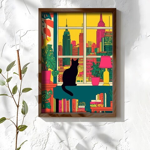 Tablou decorativ, NAL027-46, MDF, Lemn masiv, Multicolor