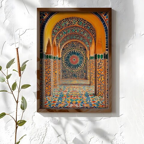 Tablou decorativ, NAL053-46, MDF, Lemn masiv, Multicolor