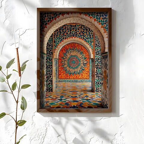 Tablou decorativ, NAL054-70, MDF, Lemn masiv, Multicolor