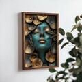 Tablou decorativ, NAL066-46, MDF, Lemn masiv, Multicolor