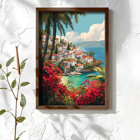 Tablou decorativ, NAL090-70, MDF, Lemn masiv, Multicolor