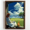 Tablou decorativ, NAL095-70, MDF, Lemn masiv, Multicolor