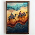 Tablou decorativ, NAL097-46, MDF, Lemn masiv, Multicolor