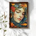 Tablou decorativ, NAL123-46, MDF, Lemn masiv, Multicolor