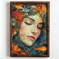Tablou decorativ, NAL123-46, MDF, Lemn masiv, Multicolor