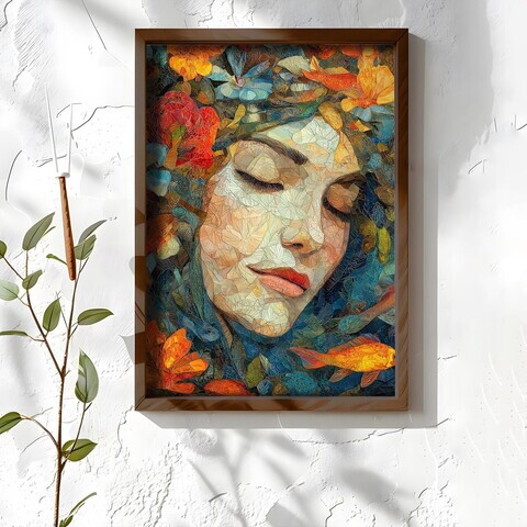 Tablou decorativ, NAL123-70, MDF, Lemn masiv, Multicolor