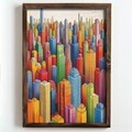 Tablou decorativ, NAL135-46, MDF, Lemn masiv, Multicolor
