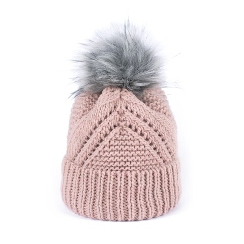 Caciula cu pompon pentru dama, Art of Polo, acrylic/vascoza/lana/alpaca, roz
