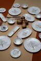Set de mic dejun, Hermia, 858CMR1106, Portelan, Platou Mare: (2 Bucăți) , Multicolor
