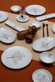 Set de mic dejun, Hermia, 858CMR1106, Portelan, Platou Mare: (2 Bucăți) , Multicolor