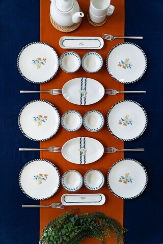 Set de mic dejun, Hermia, 858CMR1118, Portelan, Platou: 20 cm (6 bucăți), Multicolor