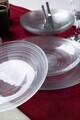 Set platouri servire desert, Hermia, 858CMR1905, Sticla, Farfurie de servire: 25 cm (1 bucată), Transparent