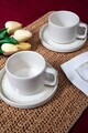 Set pentru ceai, Hermia, 858CMR2102, Portelan, Farfurie: 14 cm (2 bucăți), Multicolor